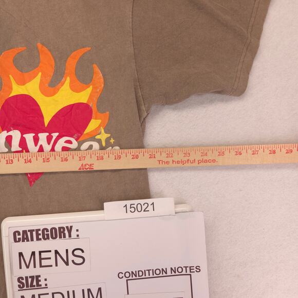 PacSun Casual Crew Neck Short Sleeve Striped T Shirt Mens Size Medium M Brown - Picture 7 of 9